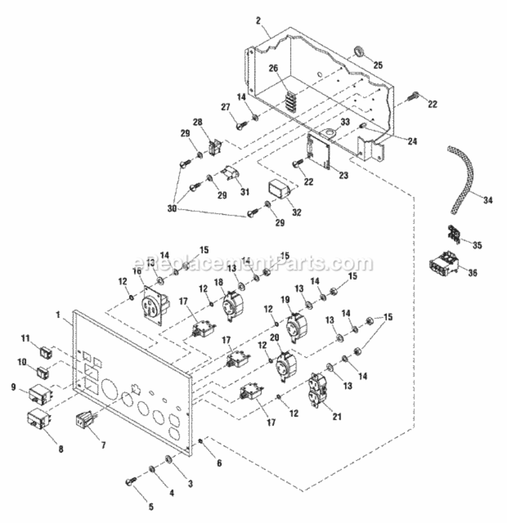 Control_Panel_200889 Diagram and Parts List for 030207-01  Briggs and Stratton Generator